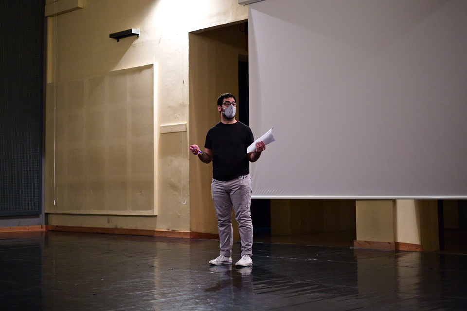 Petros Konnaris welcoming the audience
