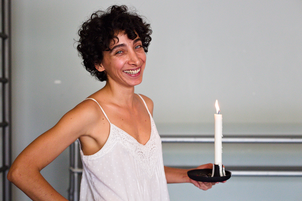 Aneesha Michael and one of her candles
